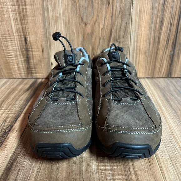 Ahnu Womens Casual Leather Shoes Brown Bungee Lace Suede EUC 2308SMBR Size 9 - Picture 4 of 8